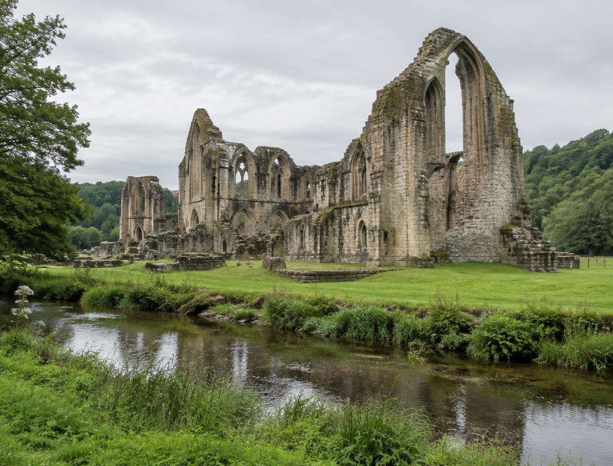 Priory ruins beside the river at Bolton Abbey
